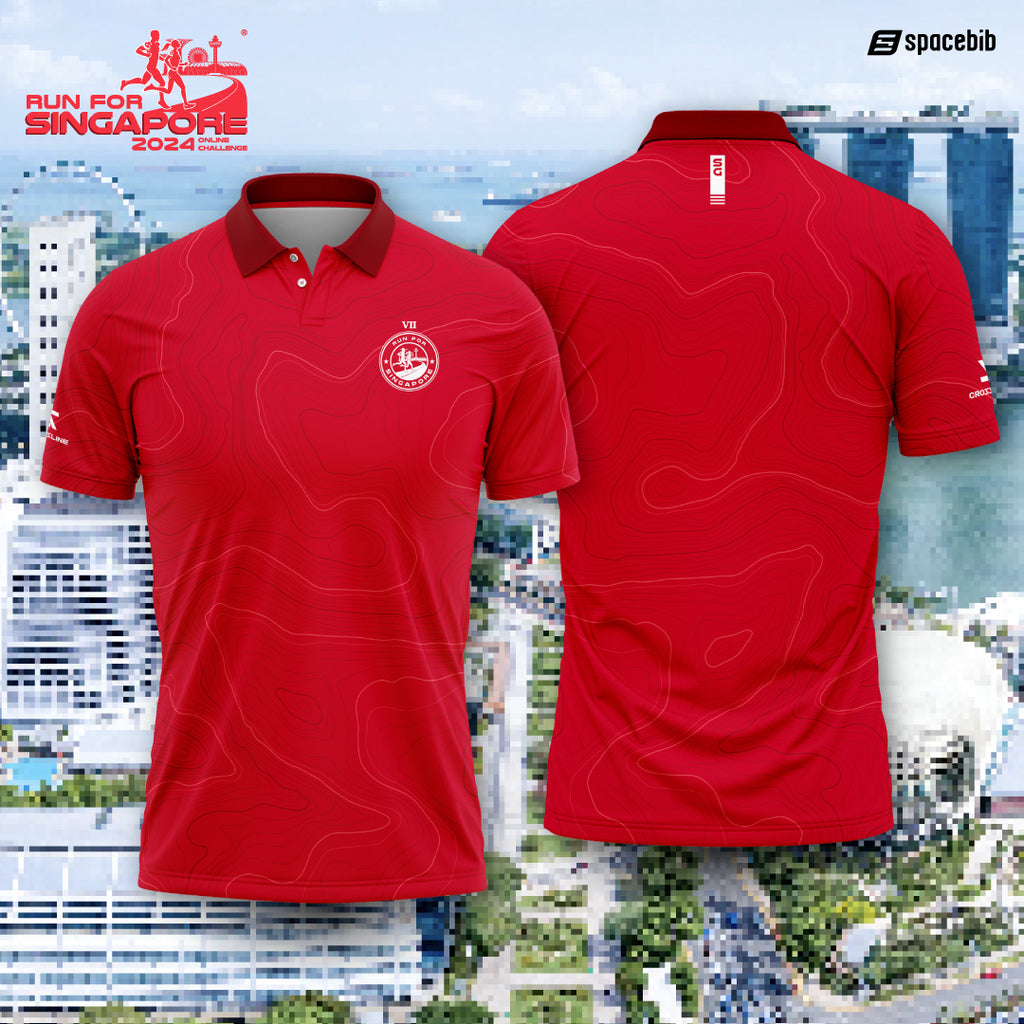Run For Singapore Polo Tee (Classic Red)