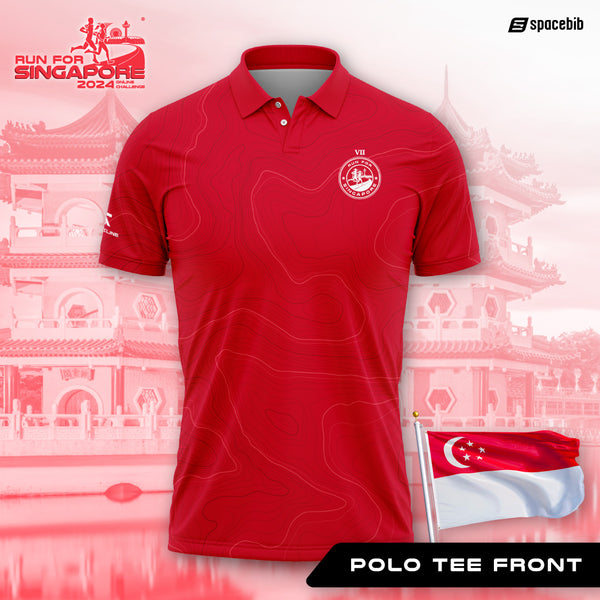 Run For Singapore Polo Tee (Classic Red)
