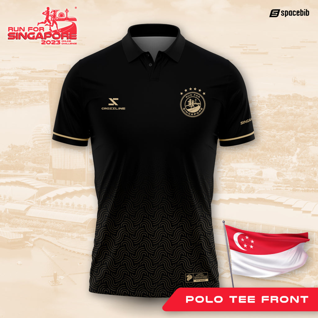 Run For Singapore Polo Tee (Black)