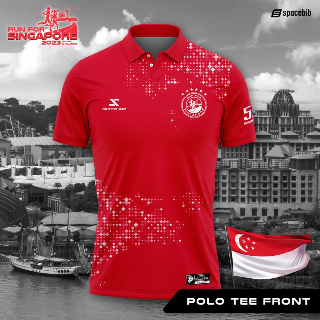 Run For Singapore Polo Tee (Classic Red)