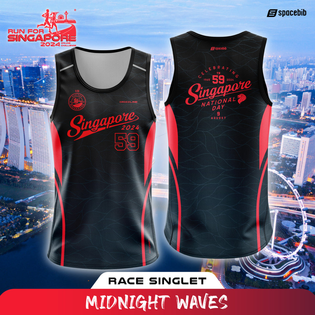 Run For Singapore 2024 Singlet (Black)