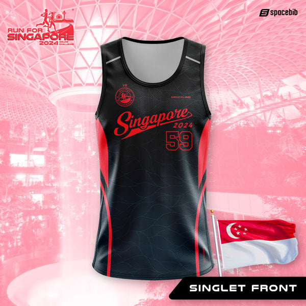 Run For Singapore 2024 Singlet (Black)